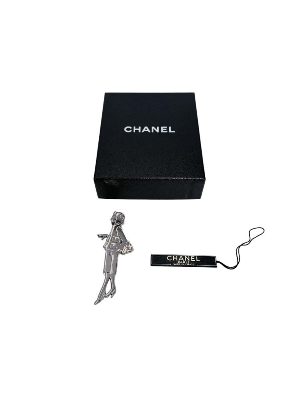 Chanel Pin Brooch Plate Pendant Silver